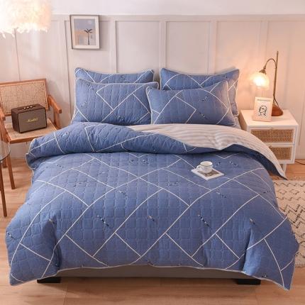 91家纺网 家纺一手货源 找家纺 （总）八十八家纺  2024新款全棉全套夹棉床笠四件套