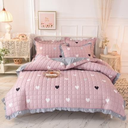 91家纺网 家纺一手货源 找家纺 （总）八十八家纺  2024新款全棉全套夹棉床笠四件套