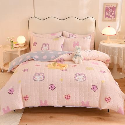 91家纺网 家纺一手货源 找家纺 （总）八十八家纺  2024新款全棉全套夹棉床笠四件套