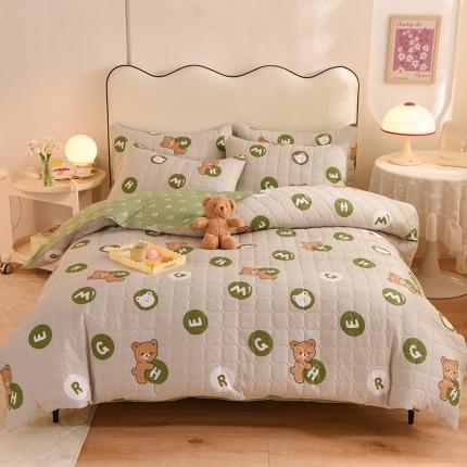 91家纺网 家纺一手货源 找家纺 （总）八十八家纺  2024新款全棉全套夹棉床笠四件套