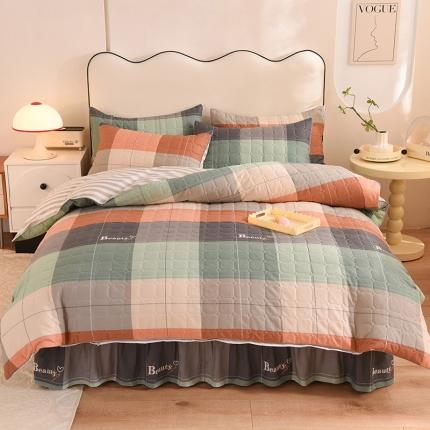 91家纺网 家纺一手货源 找家纺 （总）八十八家纺  2024新款全棉全套夹棉床裙四件套