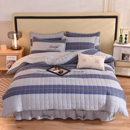 91家纺网 家纺一手货源 找家纺 （总）八十八家纺  2024新款全棉全套夹棉床裙四件套