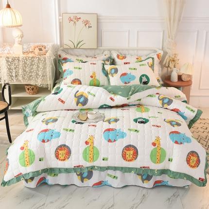 91家纺网 家纺一手货源 找家纺 （总）八十八家纺  2024新款全棉全套夹棉床裙四件套