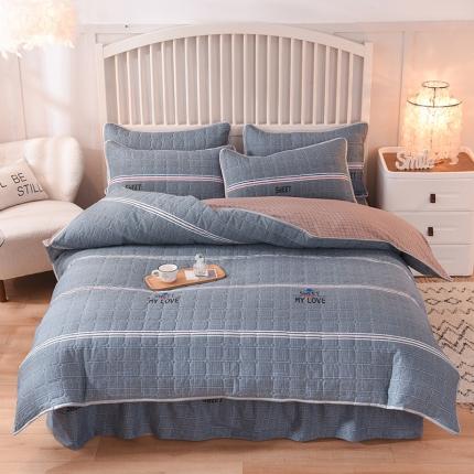 91家纺网 家纺一手货源 找家纺 （总）八十八家纺  2024新款全棉全套夹棉床裙四件套