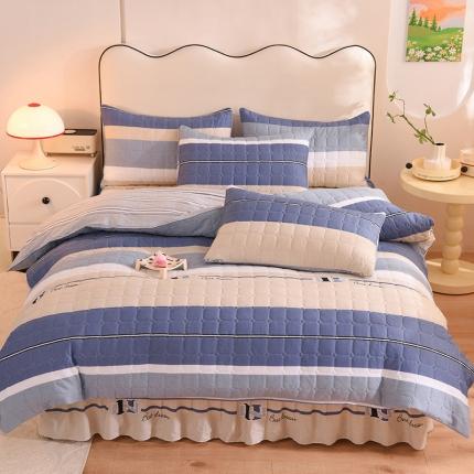 91家纺网 家纺一手货源 找家纺 （总）八十八家纺  2024新款全棉全套夹棉床裙四件套