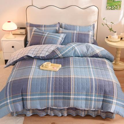 91家纺网 家纺一手货源 找家纺 （总）八十八家纺  2024新款全棉全套夹棉床裙四件套