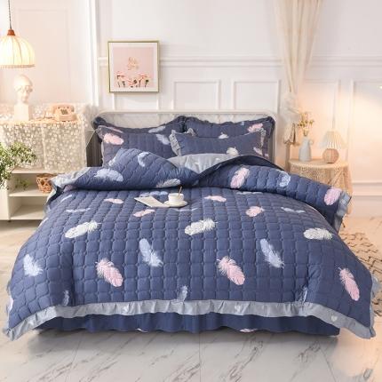 91家纺网 家纺一手货源 找家纺 （总）八十八家纺  2024新款全棉全套夹棉床裙四件套