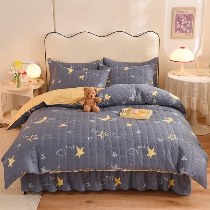 91家纺网 家纺一手货源 找家纺 （总）八十八家纺  2024新款全棉全套夹棉床裙四件套