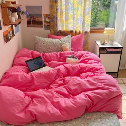 91家纺网 家纺一手货源 找家纺 （总）桃喜 2024新款韩系ins博主风纯色碎花混搭40s水洗棉