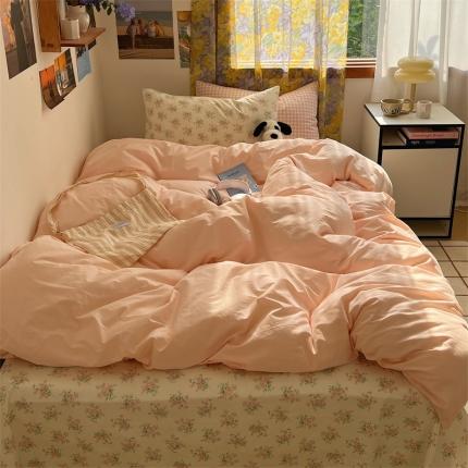 桃喜 2024新款韩系ins博主风纯色碎花混搭40s水洗棉 桃夭