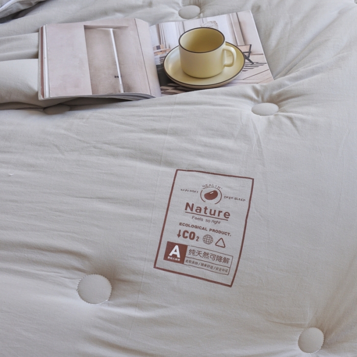 91家纺网 家纺一手货源 找家纺 德芙 2023新款水洗棉大豆被二合一子母被 简朴灰Simple grey子母被二合一