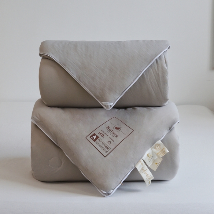 91家纺网 家纺一手货源 找家纺 德芙 2023新款水洗棉大豆被二合一子母被 简朴灰Simple grey子母被二合一