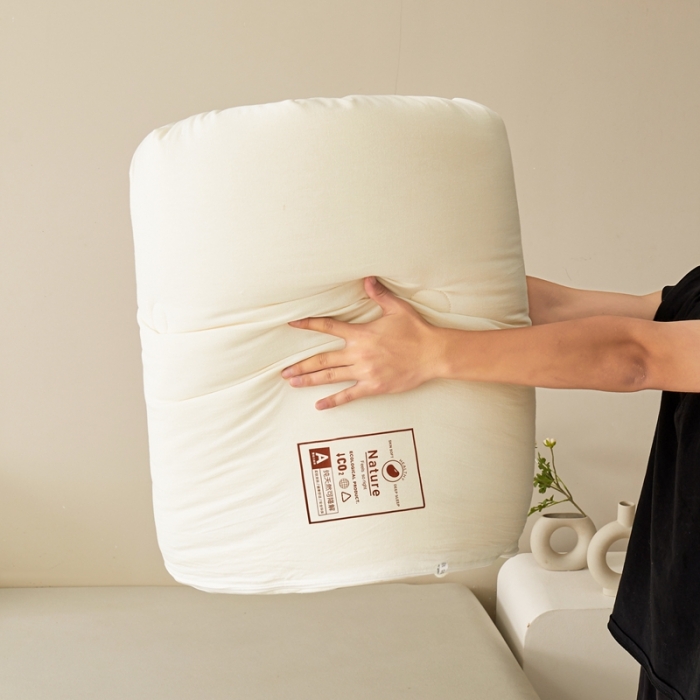 91家纺网 家纺一手货源 找家纺 德芙 2023新款水洗棉大豆被二合一子母被 朴素白Plain Phite子母被二合一