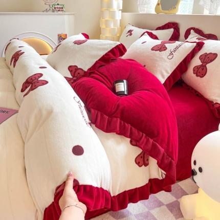 91家纺网 家纺一手货源 找家纺 （总）米莱 2023新款印花韩版牛奶绒四件套