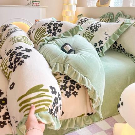 91家纺网 家纺一手货源 找家纺 （总）米莱 2023新款印花韩版牛奶绒四件套