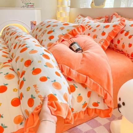 91家纺网 家纺一手货源 找家纺 （总）米莱 2023新款印花韩版牛奶绒四件套