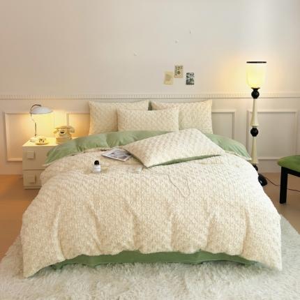 91家纺网 家纺一手货源 找家纺 （总）宜家坊 2023新款立体玫瑰兔毛绒四件套