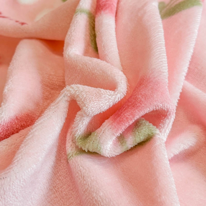 91家纺网 家纺一手货源 找家纺 米莱 2023新款印花韩版牛奶绒四件套 粉色玉兔