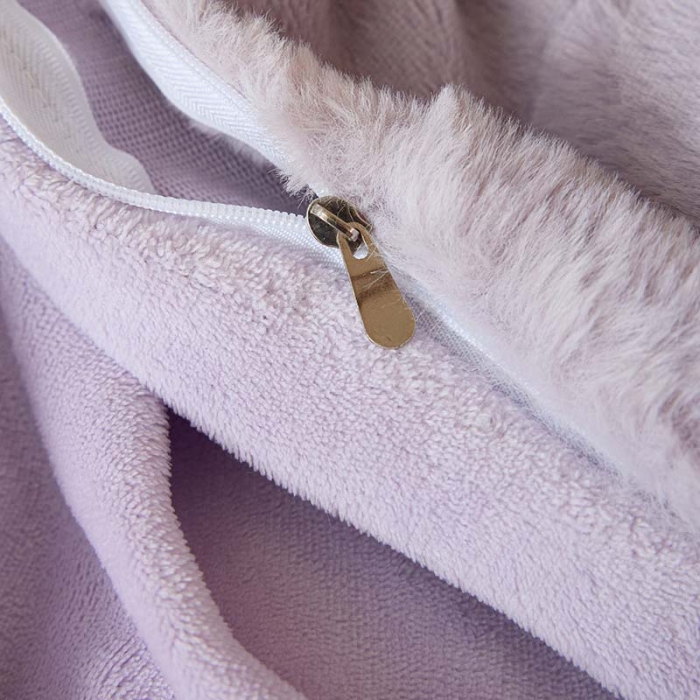 91家纺网 家纺一手货源 找家纺 沐棉 2023新款秋冬加厚保暖兔毛绒牛奶绒四件套 方格-紫