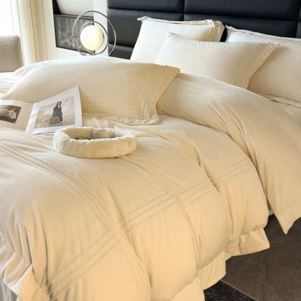 91家纺网 家纺一手货源 找家纺 （总）卡巴伦 2023新款婴儿绒A类埋绳工艺款四件套