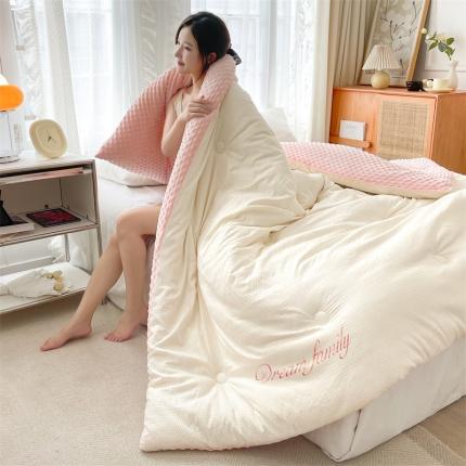 91家纺网 家纺一手货源 找家纺 （总）卡派 2023新款AB版泡泡纱豆豆绒保暖被