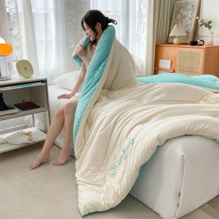 91家纺网 家纺一手货源 找家纺 （总）卡派 2023新款AB版泡泡纱豆豆绒保暖被