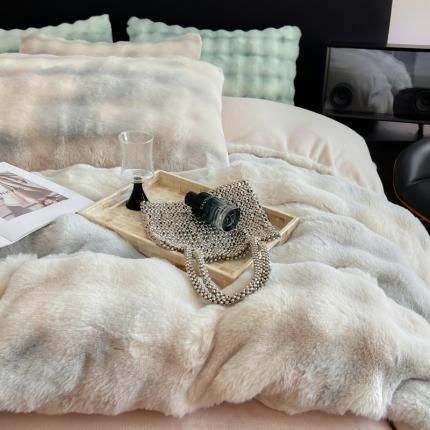 91家纺网 家纺一手货源 找家纺 总满座家居 2025新款秋冬爆款七彩大泡泡兔兔绒兔毛绒牛奶绒四件套