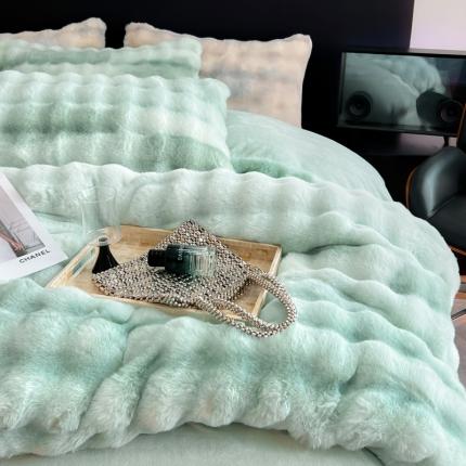 91家纺网 家纺一手货源 找家纺 总满座家居 2025新款秋冬爆款七彩大泡泡兔兔绒兔毛绒牛奶绒四件套