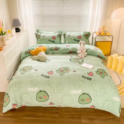 91家纺网 家纺一手货源 找家纺 （总）妖妖家纺 2023新款 法莱绒加厚保暖四件套