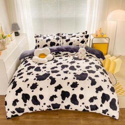 91家纺网 家纺一手货源 找家纺 （总）妖妖家纺 2023新款 法莱绒加厚保暖四件套