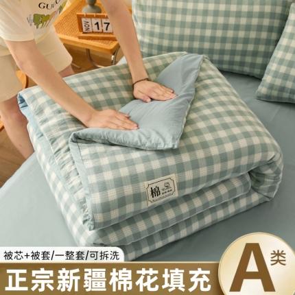 91家纺网 家纺一手货源 找家纺 总晓时候2025新款无印风亲肤水洗棉新疆棉花被可拆洗被子被芯冬被春秋被