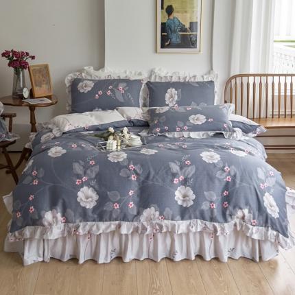 91家纺网 家纺一手货源 找家纺 （总）爱妮玖玖 2023新款全棉春夏花边床单四件套-春暖系列