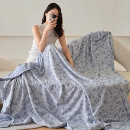 91家纺网 家纺一手货源 找家纺 铭动 2023新款雕花绒保暖毯-悠若毛毯 蓝