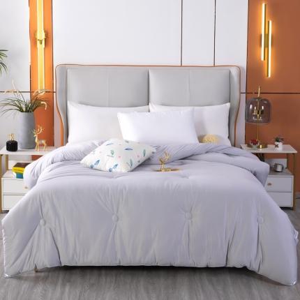 91家纺网 家纺一手货源 找家纺 天瑜家纺新款A类牛奶丝针织棉暖糯冬被春秋被被芯被子 灰色