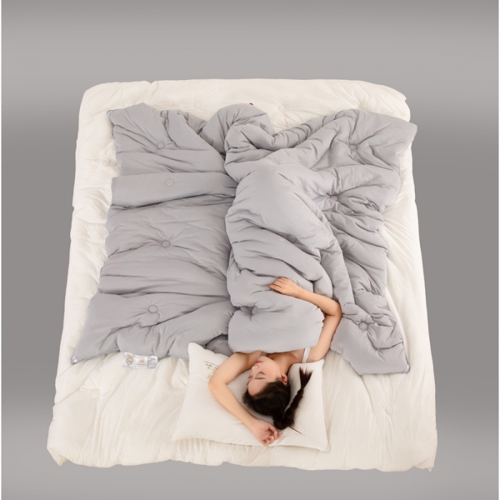 91家纺网 家纺一手货源 找家纺 天瑜家纺新款A类牛奶丝针织棉暖糯冬被春秋被被芯被子 灰色