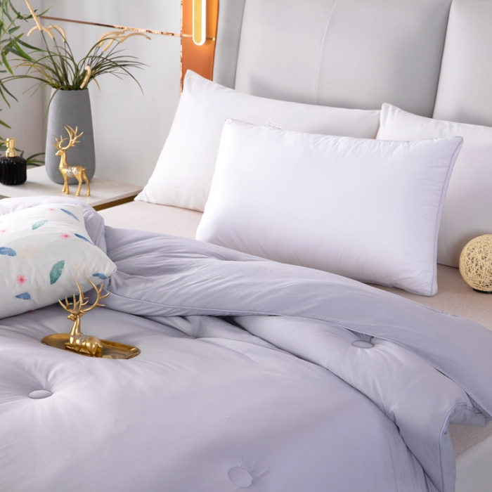 91家纺网 家纺一手货源 找家纺 天瑜家纺新款A类牛奶丝针织棉暖糯冬被春秋被被芯被子 灰色