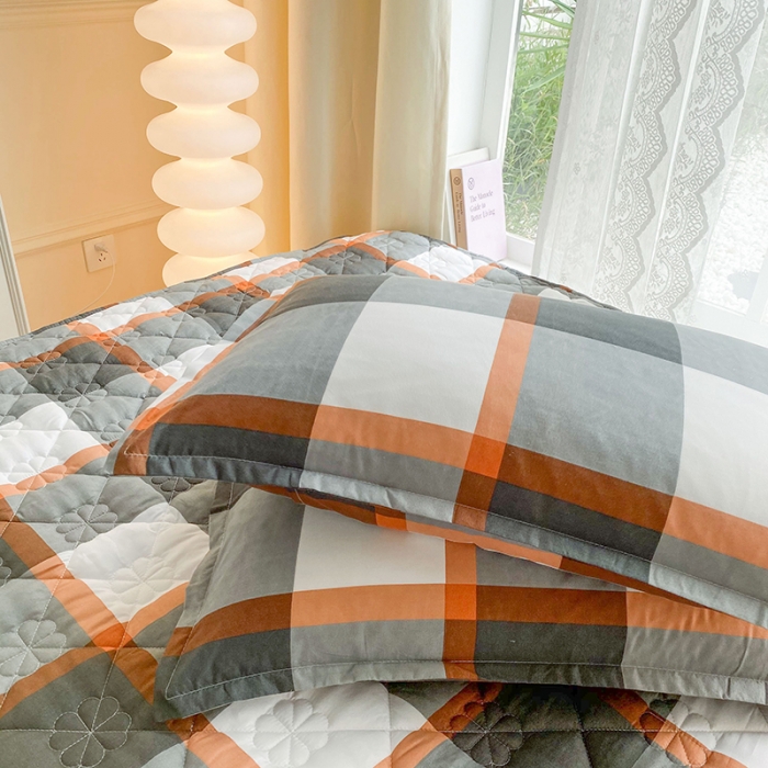 91家纺网 家纺一手货源 找家纺 米柳 2024新款亲肤夹棉印花床笠 柏林灰