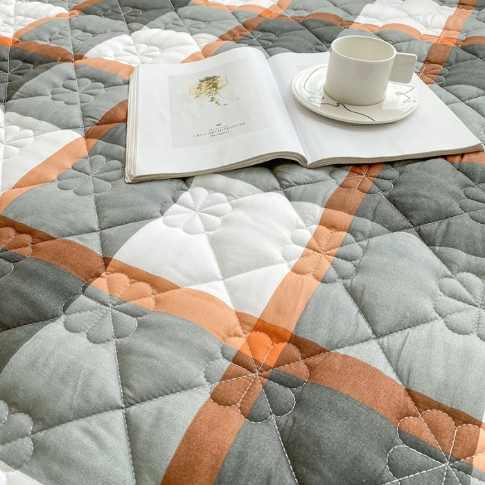 91家纺网 家纺一手货源 找家纺 米柳 2024新款亲肤夹棉印花床笠 柏林灰