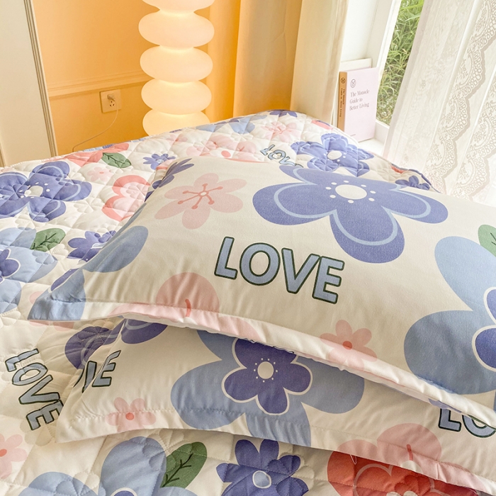 91家纺网 家纺一手货源 找家纺 米柳 2024新款亲肤夹棉印花床笠 花蕾