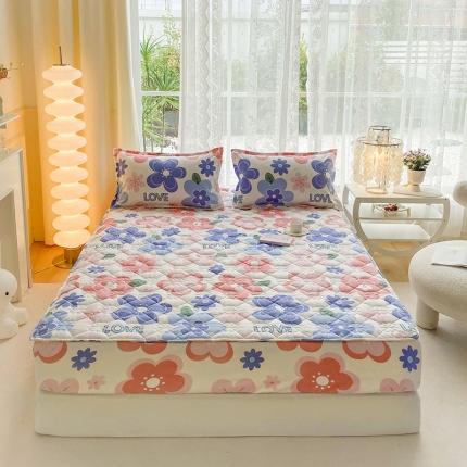 米柳 2024新款亲肤夹棉印花床笠 花蕾