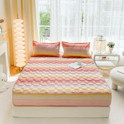 米柳 2024新款亲肤夹棉印花床笠 美思诺