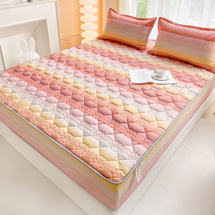 91家纺网 家纺一手货源 找家纺 米柳 2024新款亲肤夹棉印花床笠 美思诺