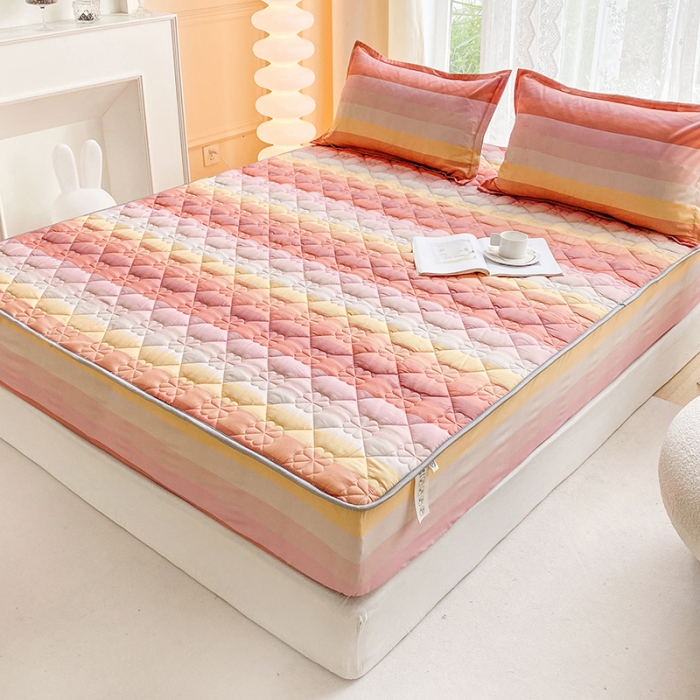 91家纺网 家纺一手货源 找家纺 米柳 2024新款亲肤夹棉印花床笠 美思诺