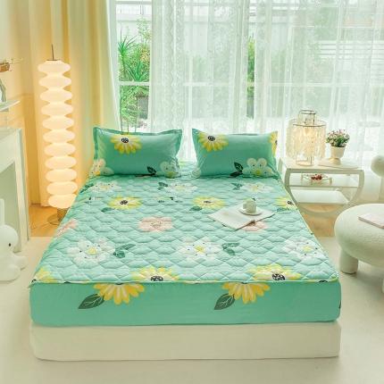 米柳 2024新款亲肤夹棉印花床笠 盛夏