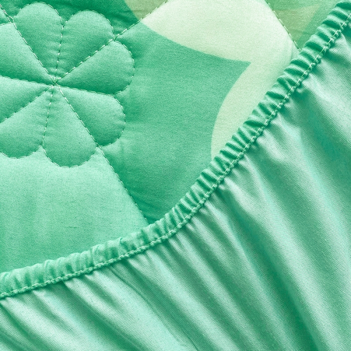 91家纺网 家纺一手货源 找家纺 米柳 2024新款亲肤夹棉印花床笠 盛夏