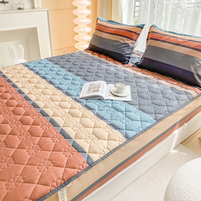 91家纺网 家纺一手货源 找家纺 米柳 2024新款亲肤夹棉印花床笠 斯诺克