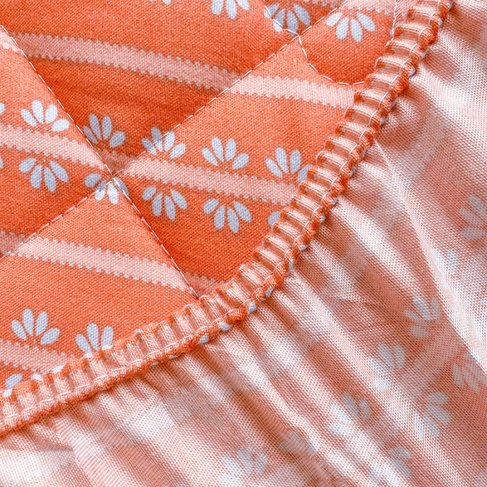 91家纺网 家纺一手货源 找家纺 米柳 2024新款亲肤夹棉印花床笠 素锦橘