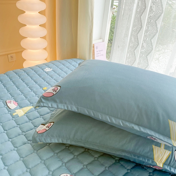 91家纺网 家纺一手货源 找家纺 米柳 2024新款亲肤夹棉印花床笠 汪汪队