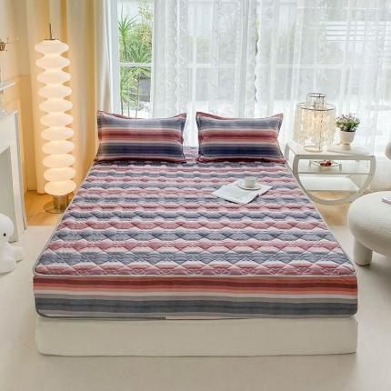 米柳 2024新款亲肤夹棉印花床笠 维也纳