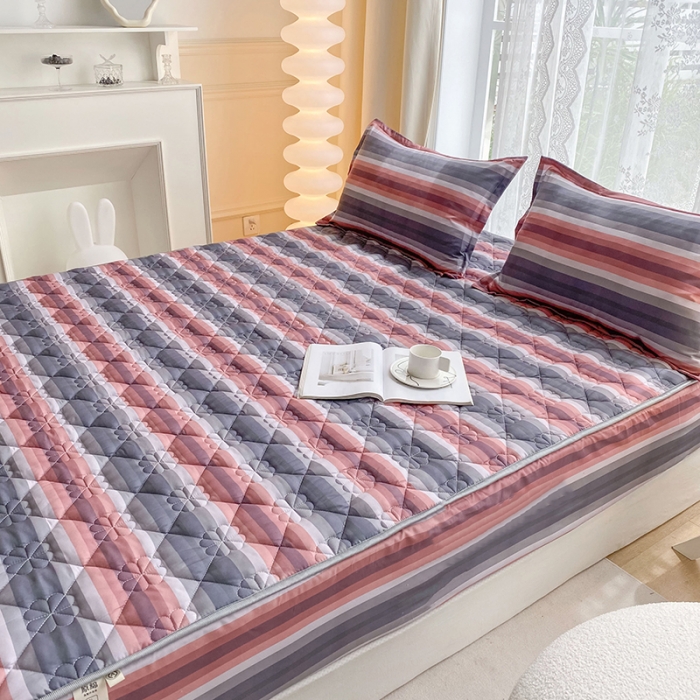 91家纺网 家纺一手货源 找家纺 米柳 2024新款亲肤夹棉印花床笠 维也纳